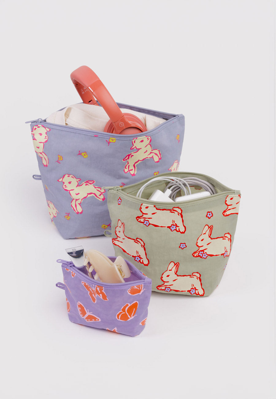 Baggu Go Pouch Set Spring Animals