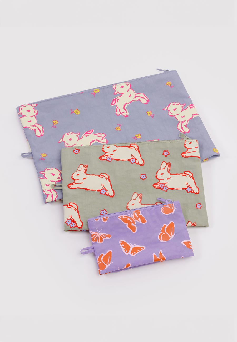 Baggu Go Pouch Set Spring Animals