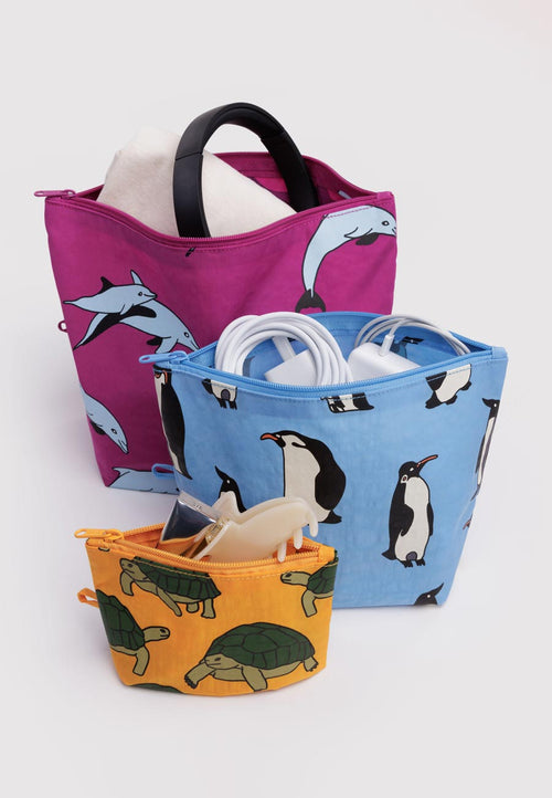 Baggu Go Pouch Set Vacation Animals
