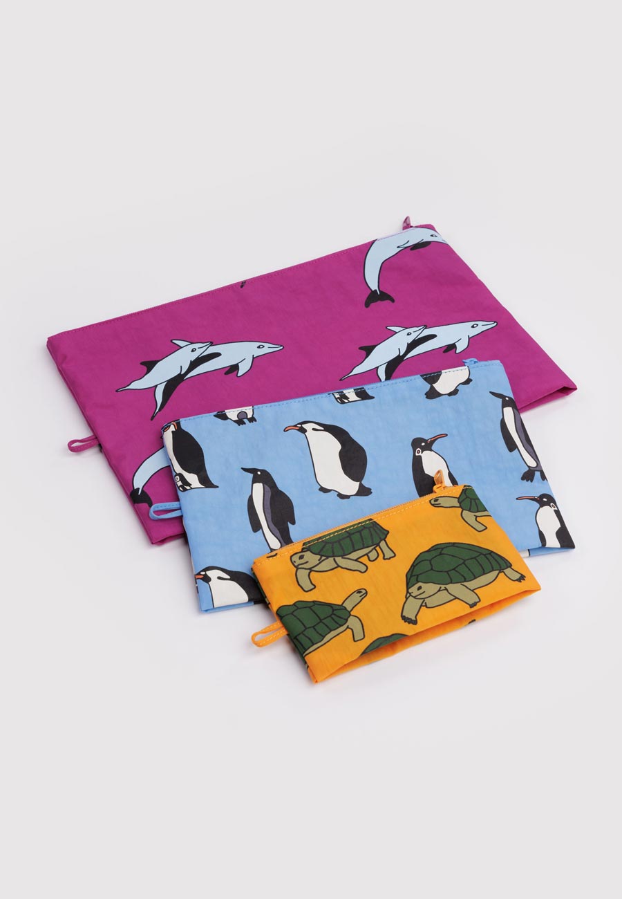 Baggu Go Pouch Set Vacation Animals