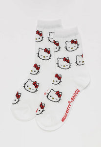 Baggu Crew Sock Hello Kitty Snow