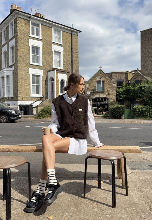 Happymess Merino Vest Chocolate Brown