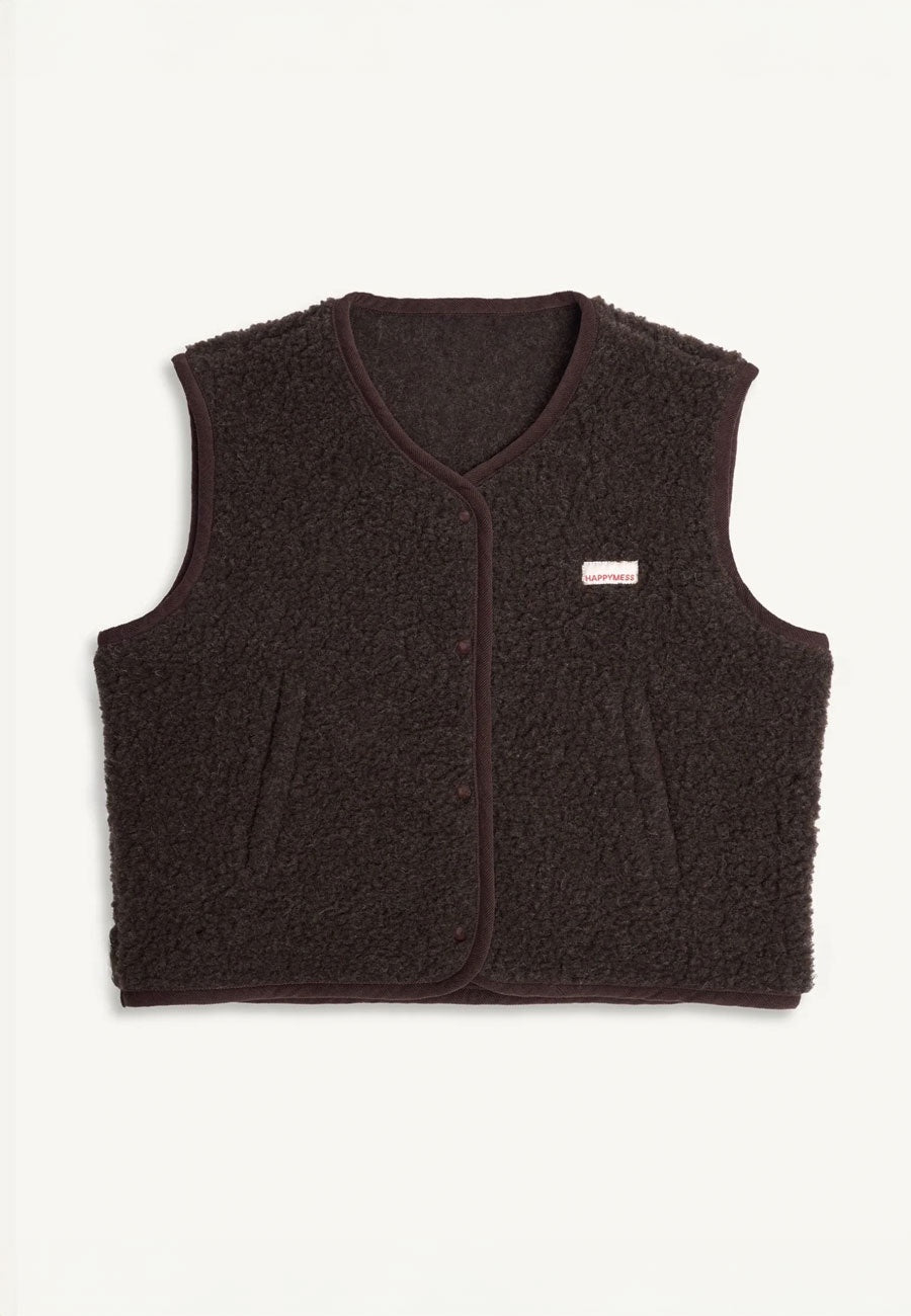 Happymess Merino Vest Chocolate Brown