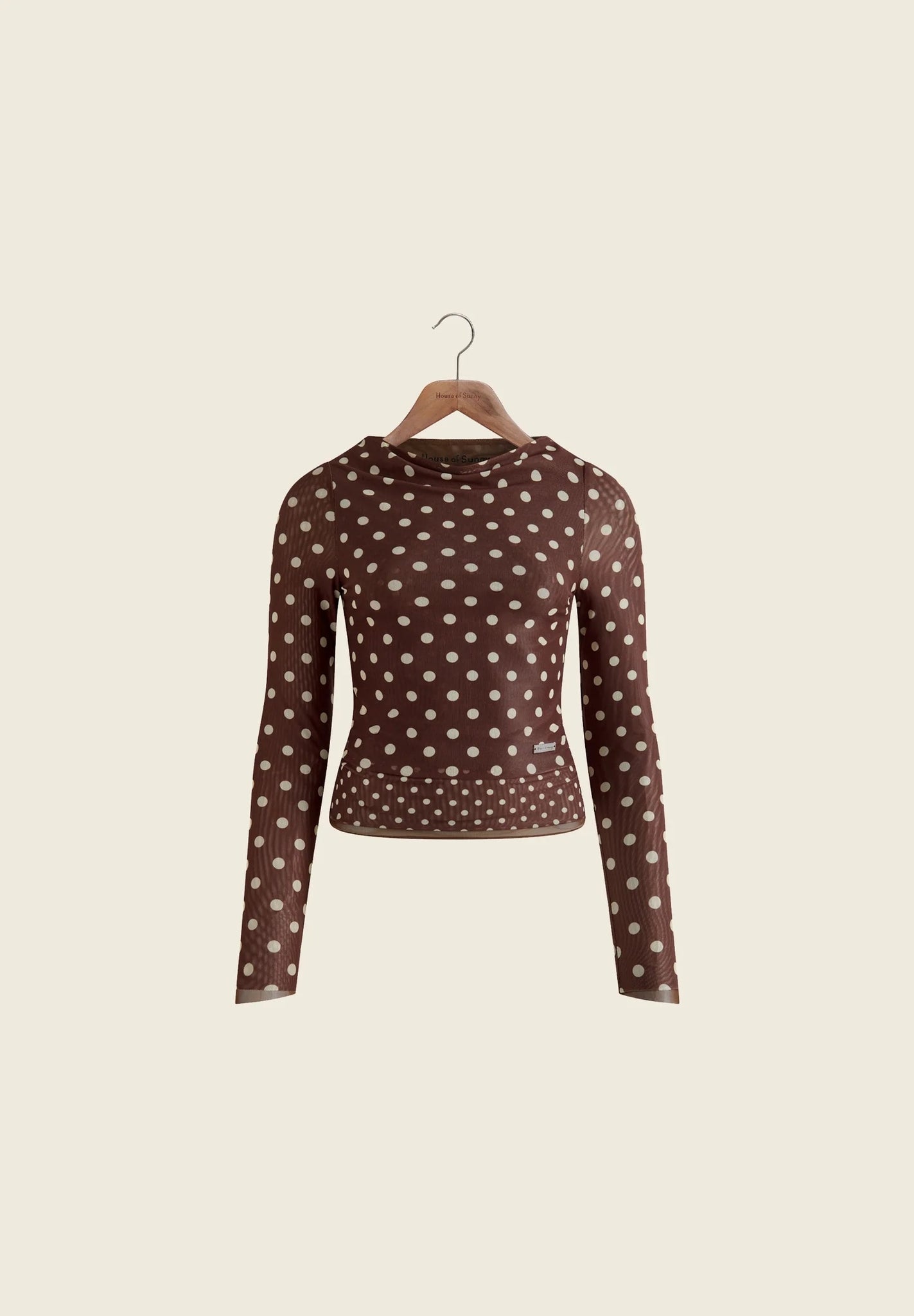 House of Sunny Double Layer Polka Dot Mesh Longsleeve