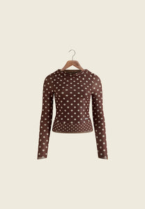 House of Sunny Double Layer Polka Dot Mesh Longsleeve