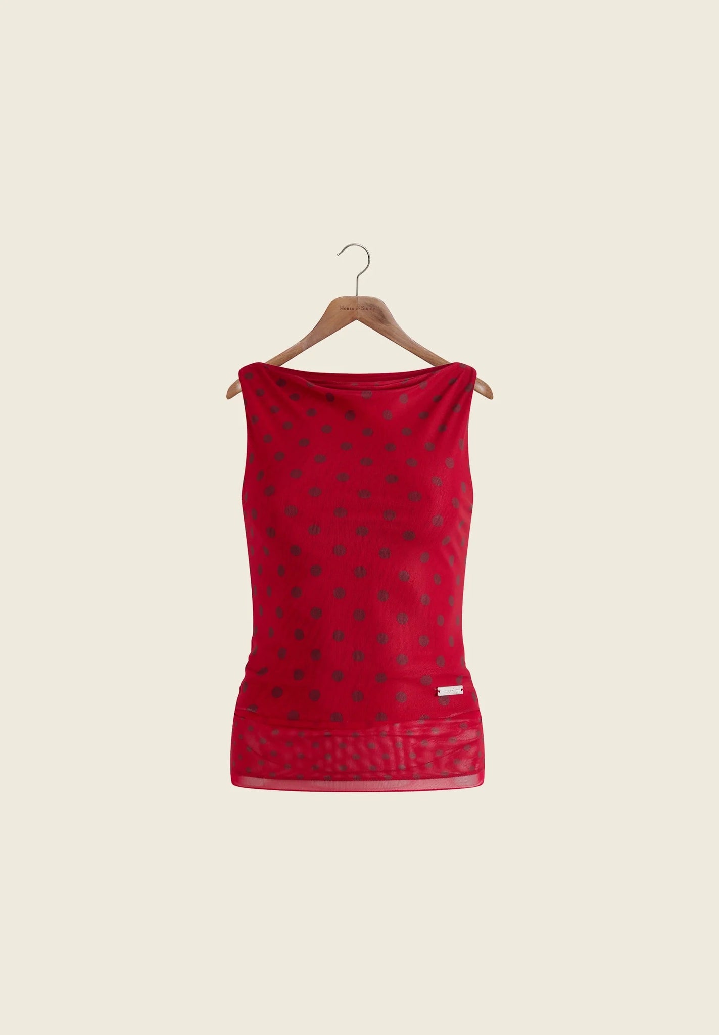 House of Sunny Double Layer Polka Dot Mesh Vest