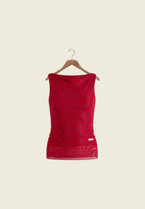 House of Sunny Double Layer Polka Dot Mesh Vest