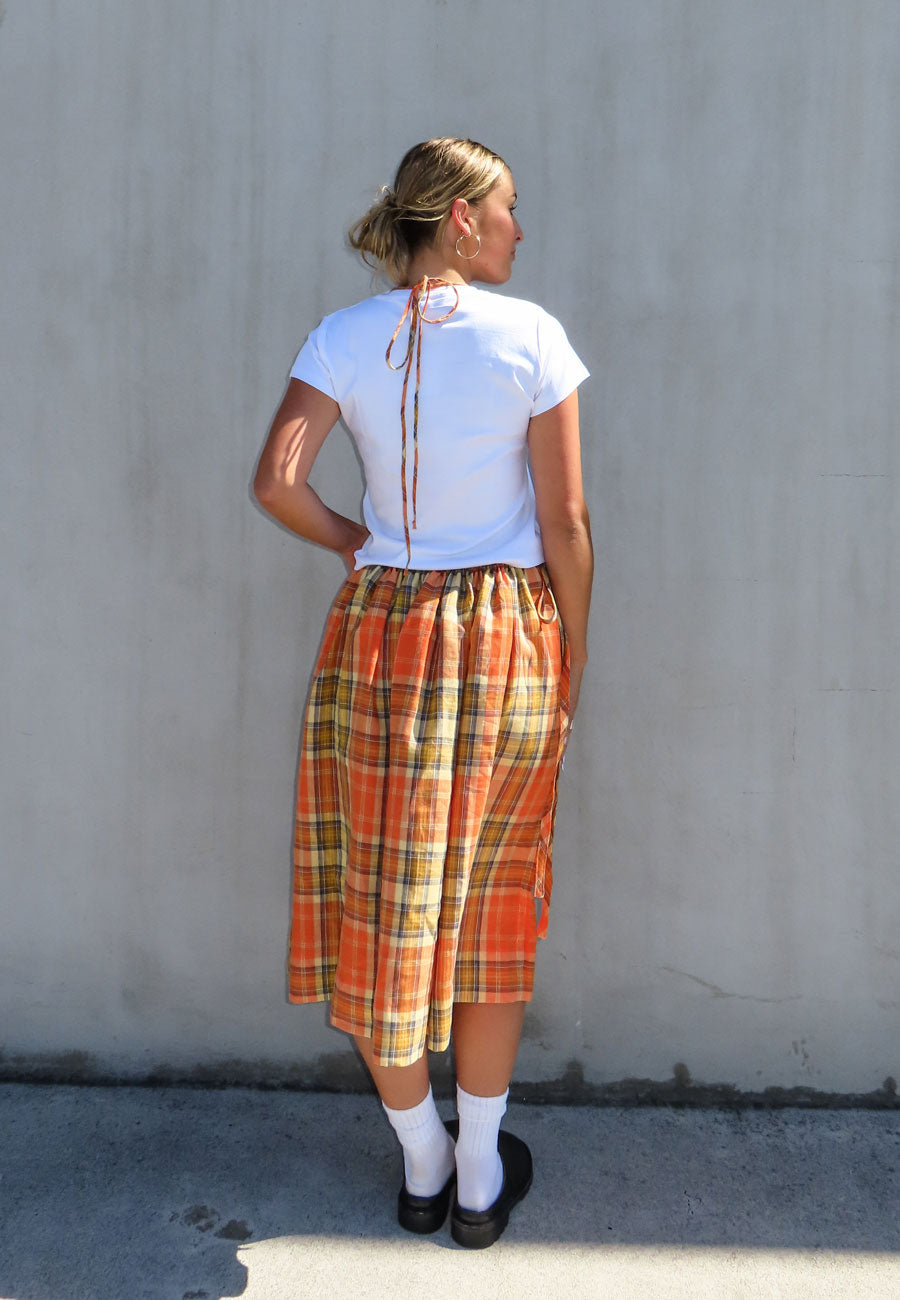 Rhoda Nunn Sunne Skirt Tangerine Check