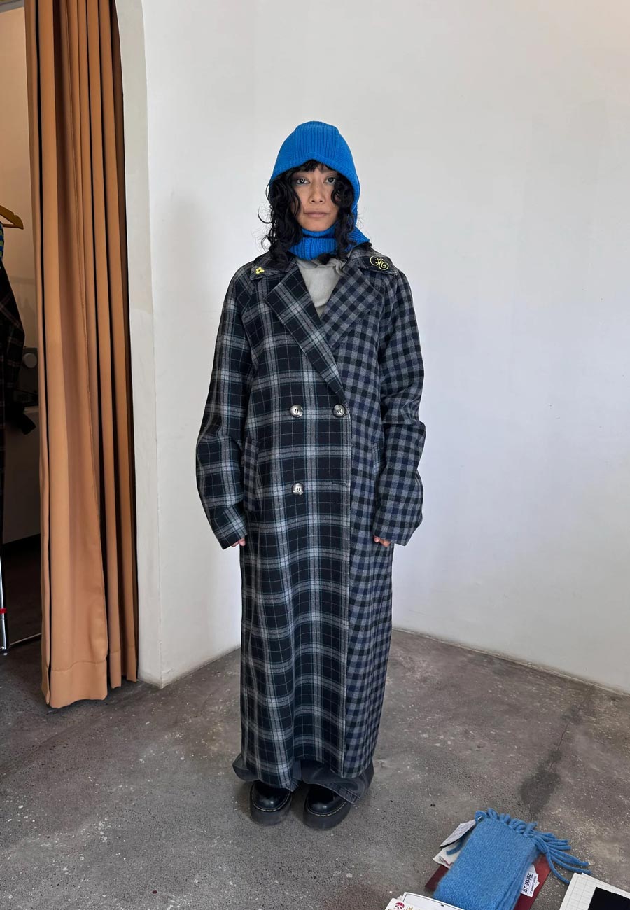 Arthur Double Breasted Blanket Coat Asphalt