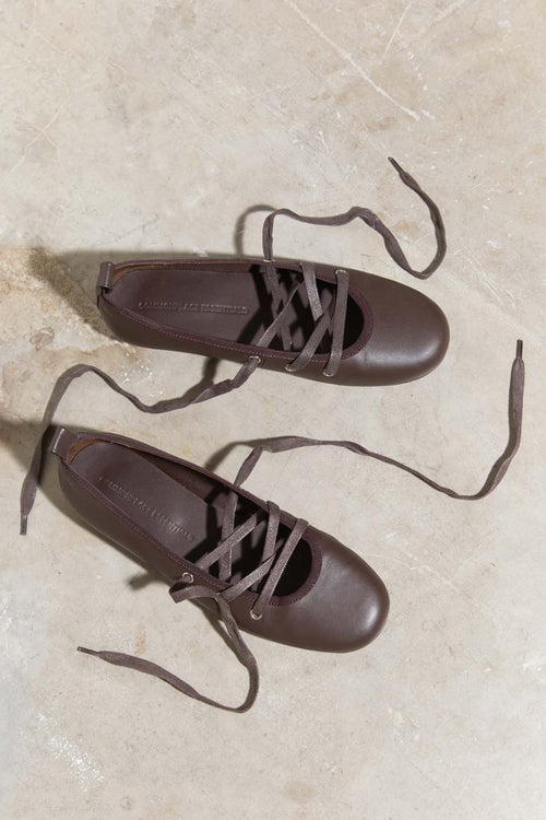 Commonplace Essentials Lacey Ballet Flat Choc