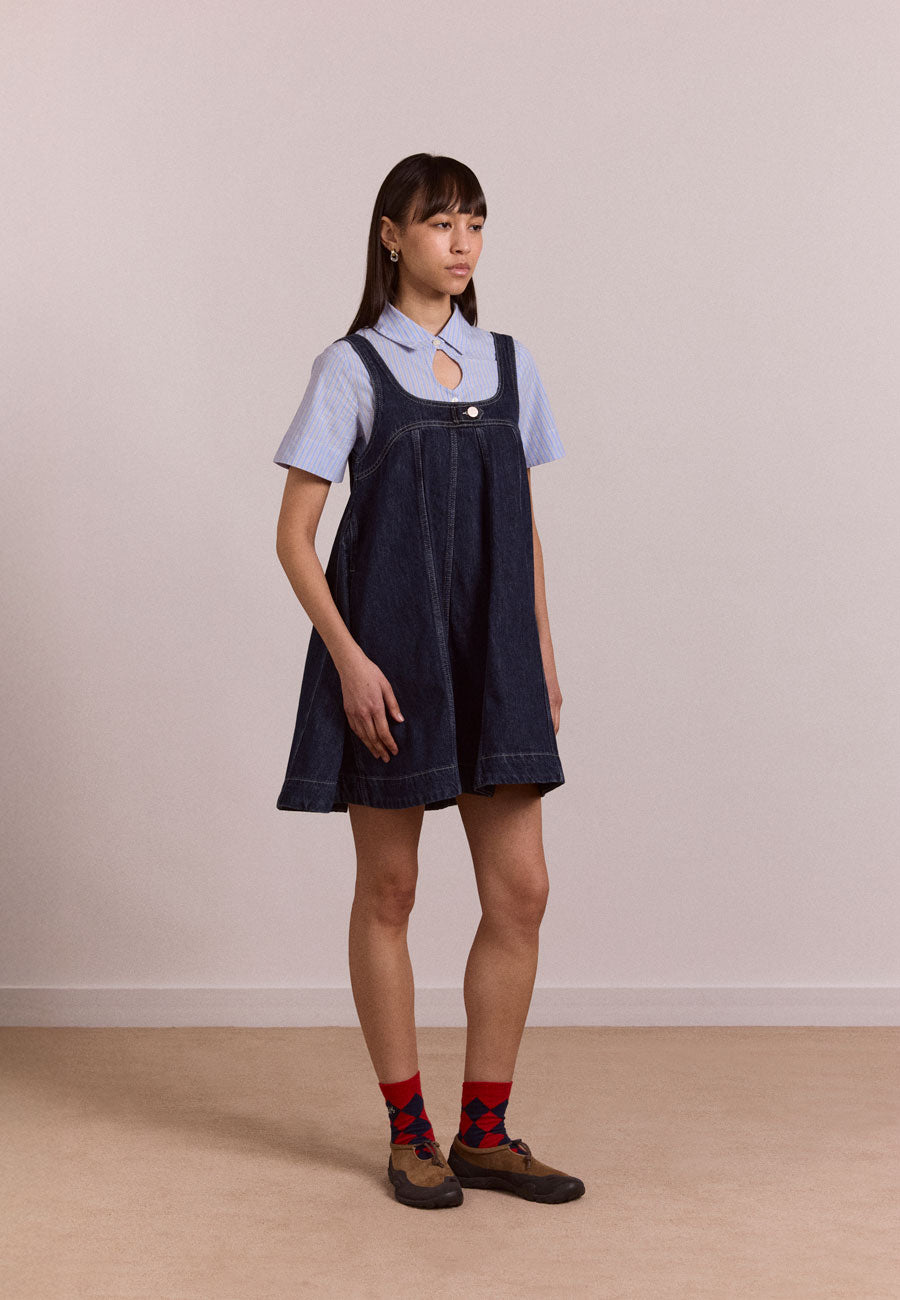 Damson Madder Immy Mini Dress Dark Wash