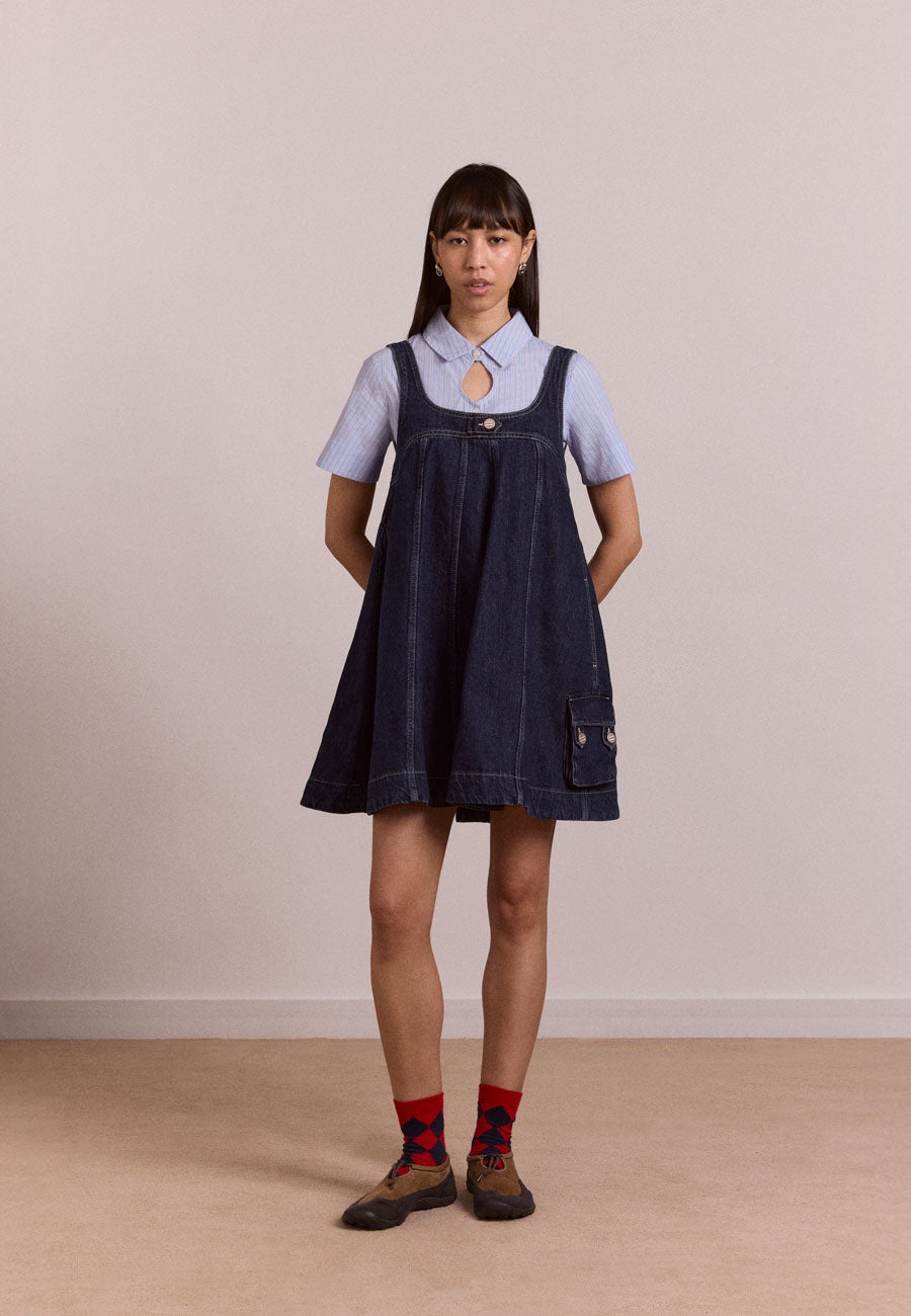 Damson Madder Immy Mini Dress Dark Wash