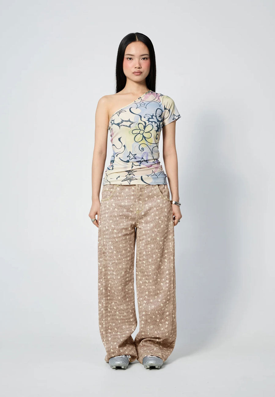 Arthur Straight Leg Jeans Tan Spots