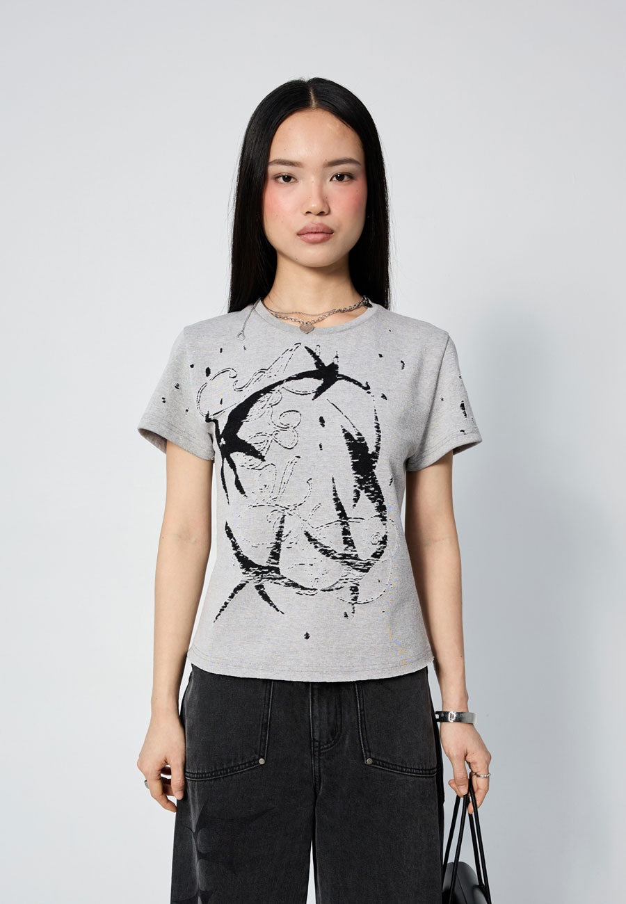 Arthur Burnout Tee Grey Constellation