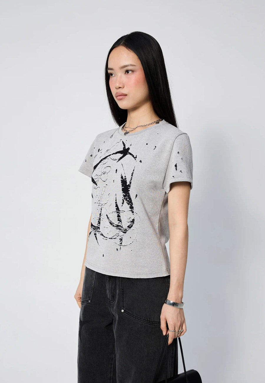 Arthur Burnout Tee Grey Constellation