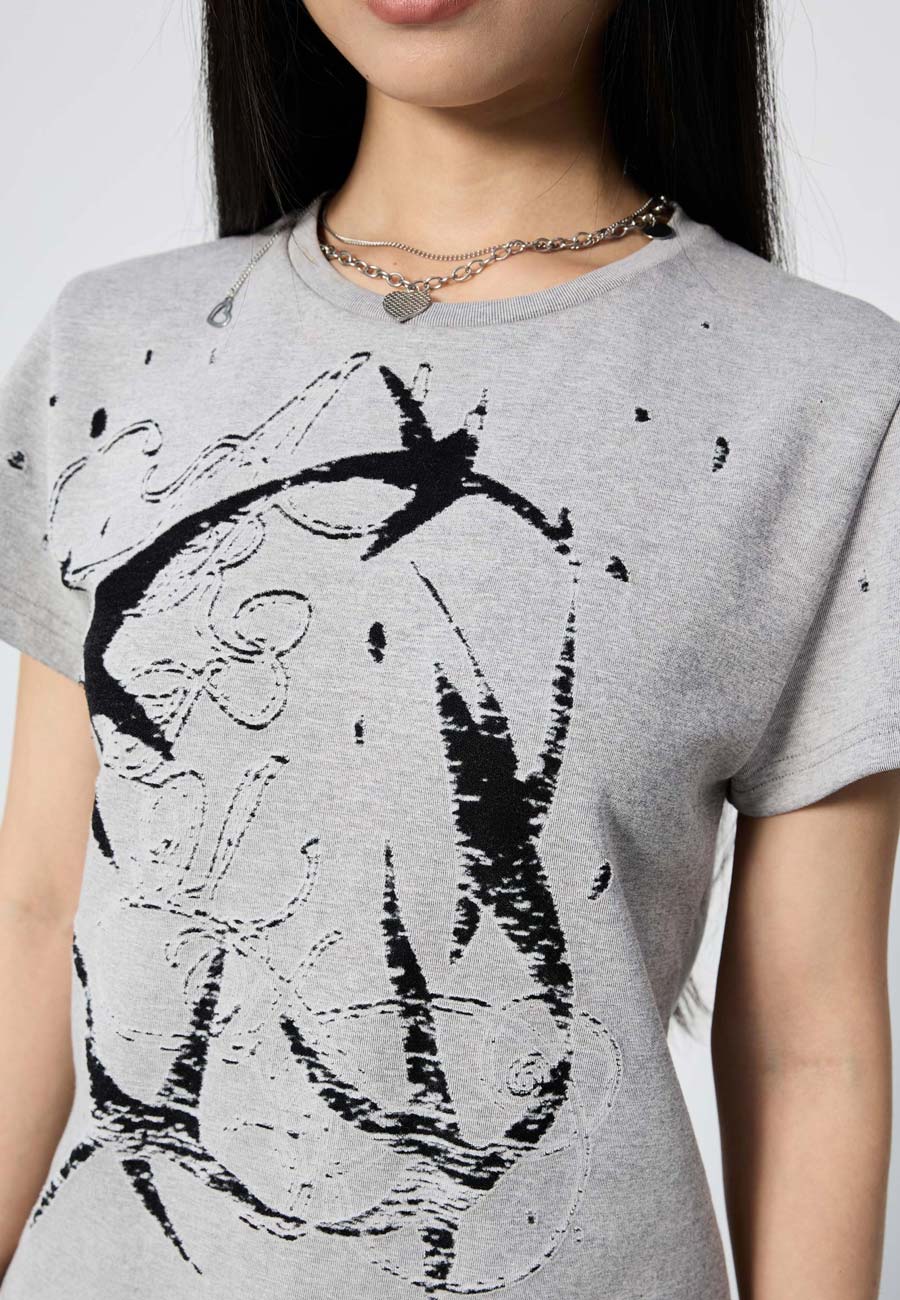 Arthur Burnout Tee Grey Constellation