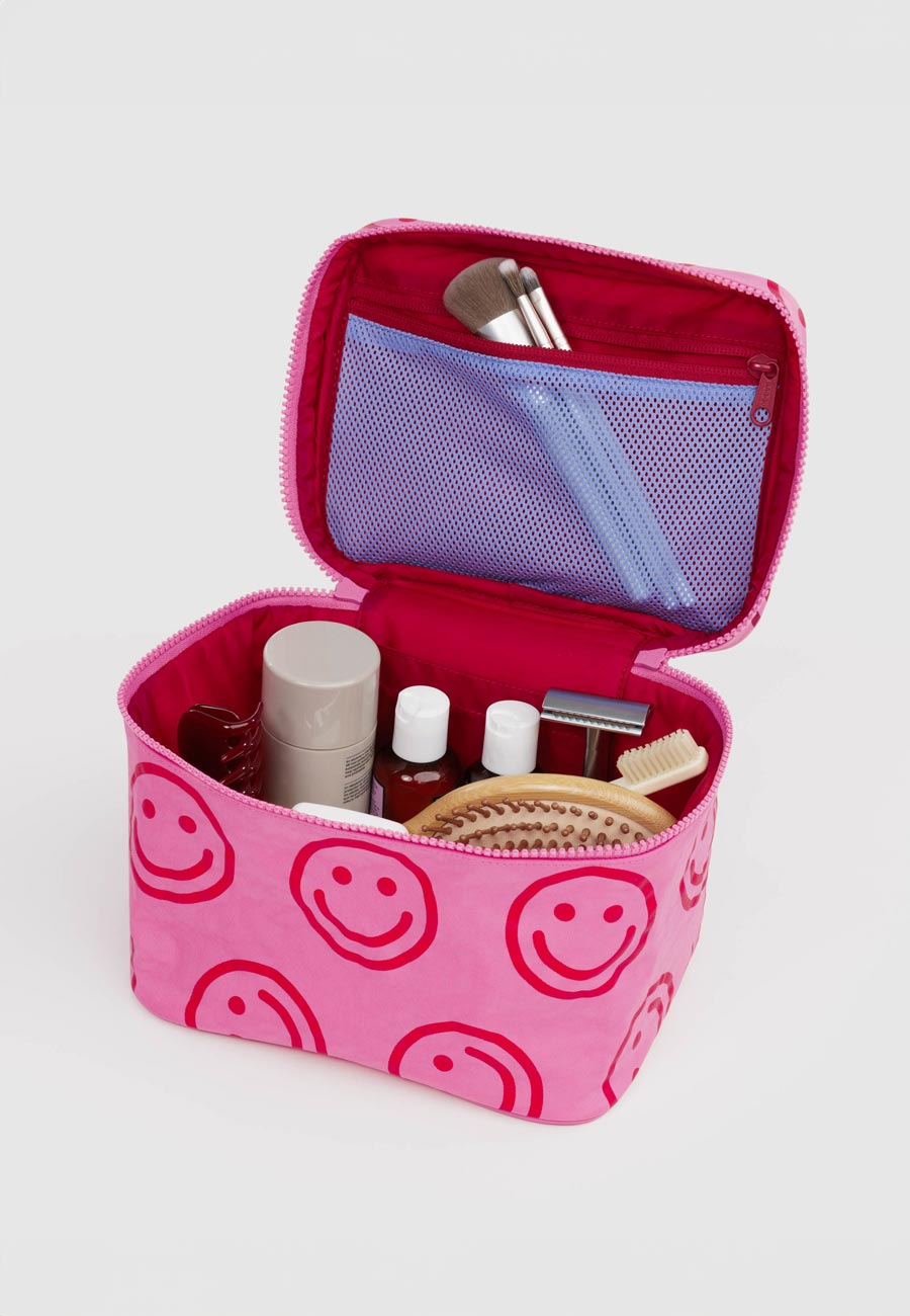 Baggu Large Cosmetic Case Azalea Pink Happy PRE-ORDER