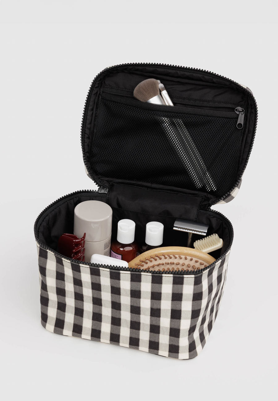 Baggu Large Cosmetic Case Black and Cream Gingham PRE-ORDER