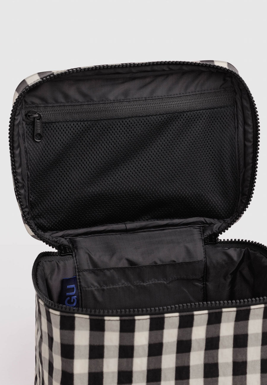 Baggu Large Cosmetic Case Black and Cream Gingham PRE-ORDER
