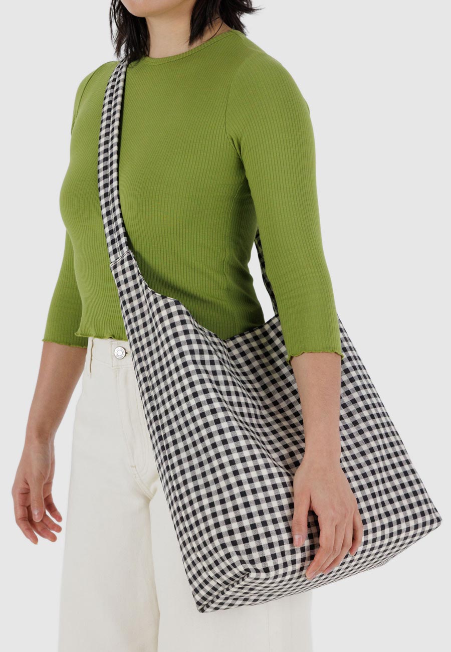 Baggu Large Nylon Sling Black & White Gingham