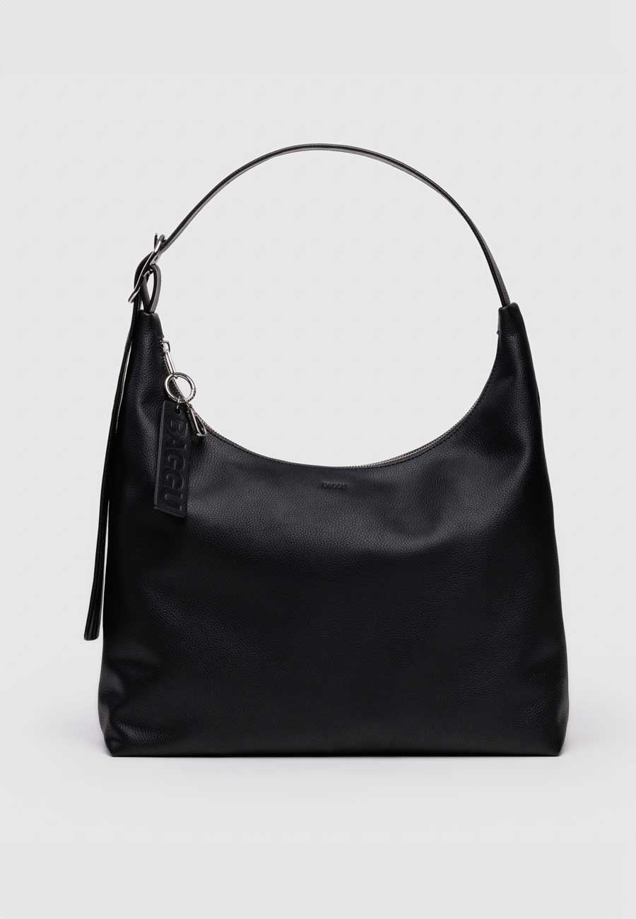 Baggu Recycled Leather Shoulder Bag Black