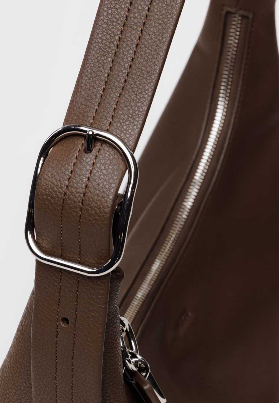 Baggu Recycled Leather Shoulder Bag Brown