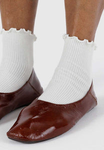 Baggu Lettuce Edge Sock Set of 2 White