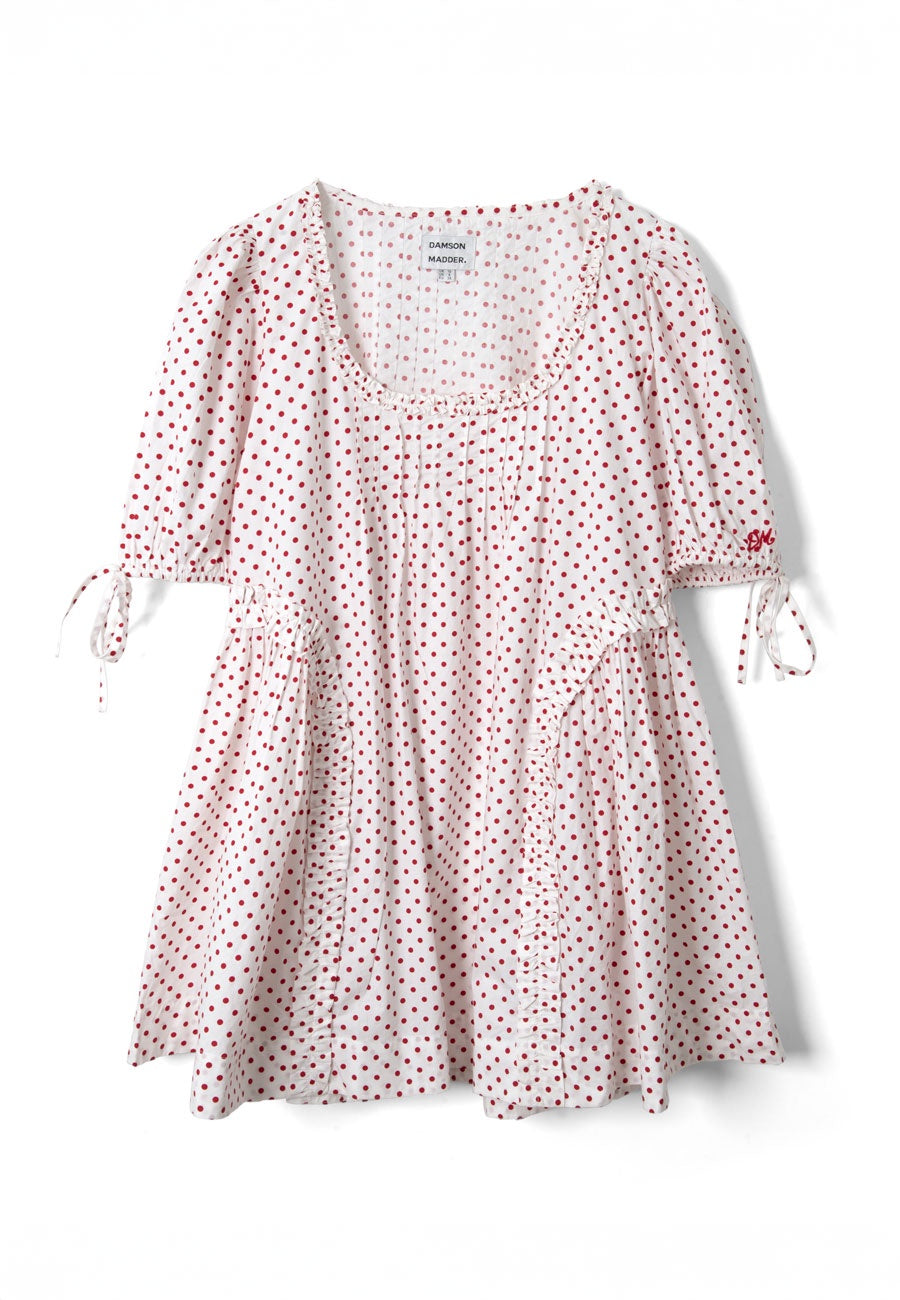 Damson Madder Meri Mini Dress Red Spot
