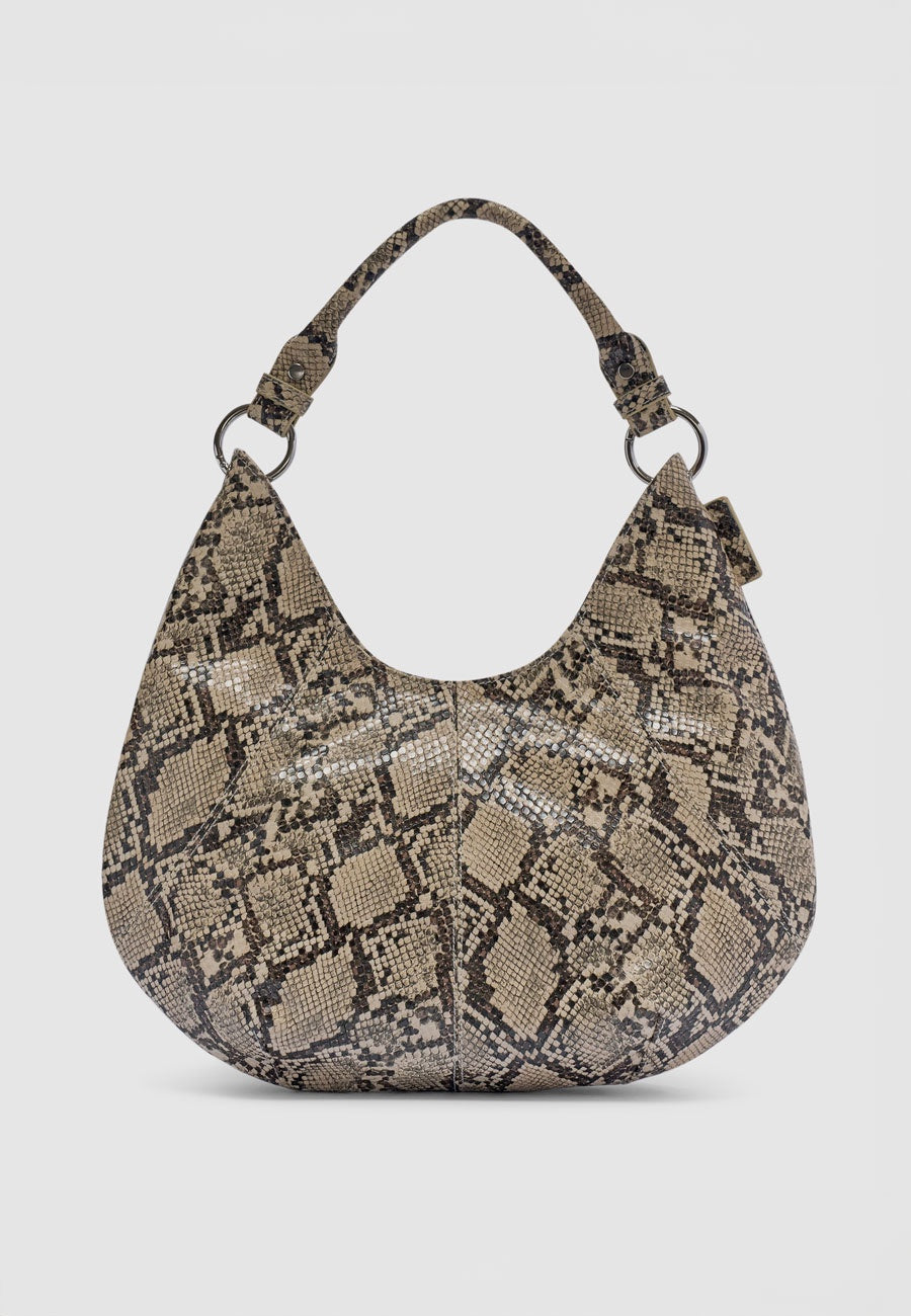 Brie Leon Mischa Shoulder Bag Beige Python