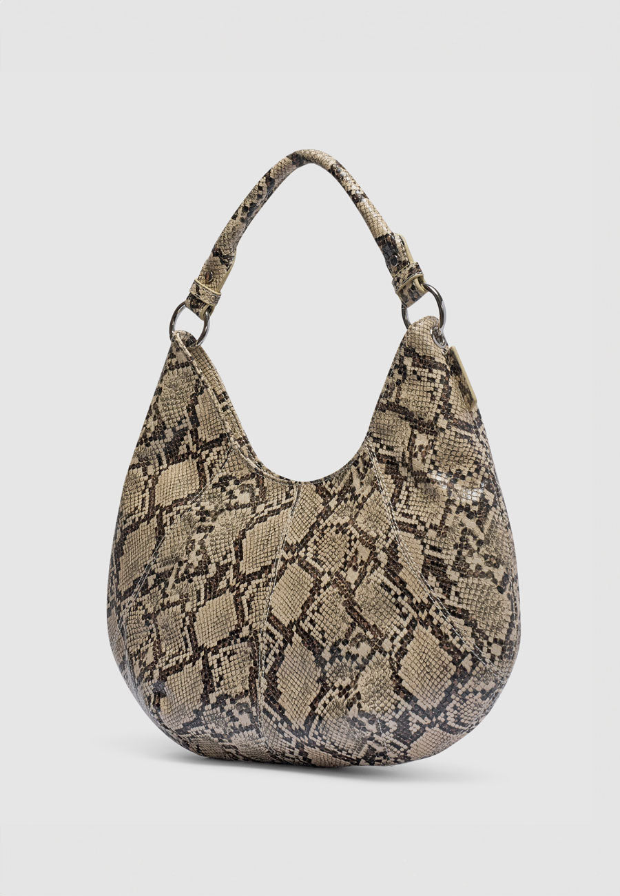 Brie Leon Mischa Shoulder Bag Beige Python