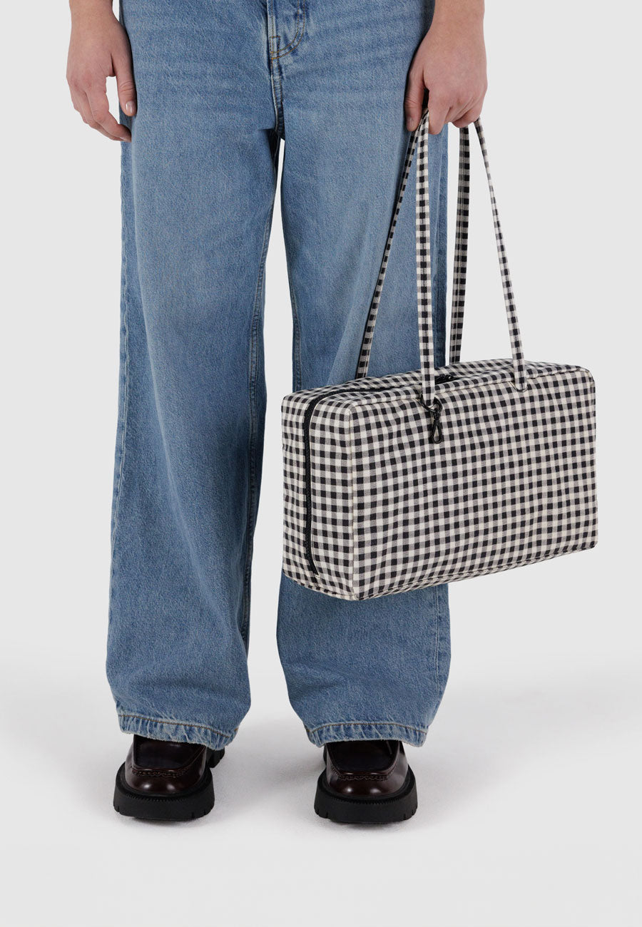 Baggu Medium Nylon Bowler Bag Gingham