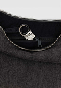 Baggu Medium Denim Crescent Bag Washed Black Denim