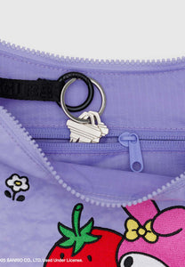 Baggu Medium Nylon Crescent Bag Embroidered My Melody Strawberry