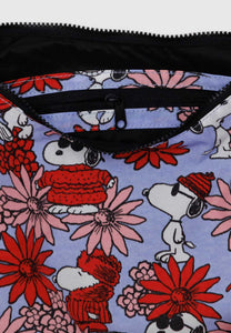 Baggu Medium Nylon Crescent Bag Floral Snoopy