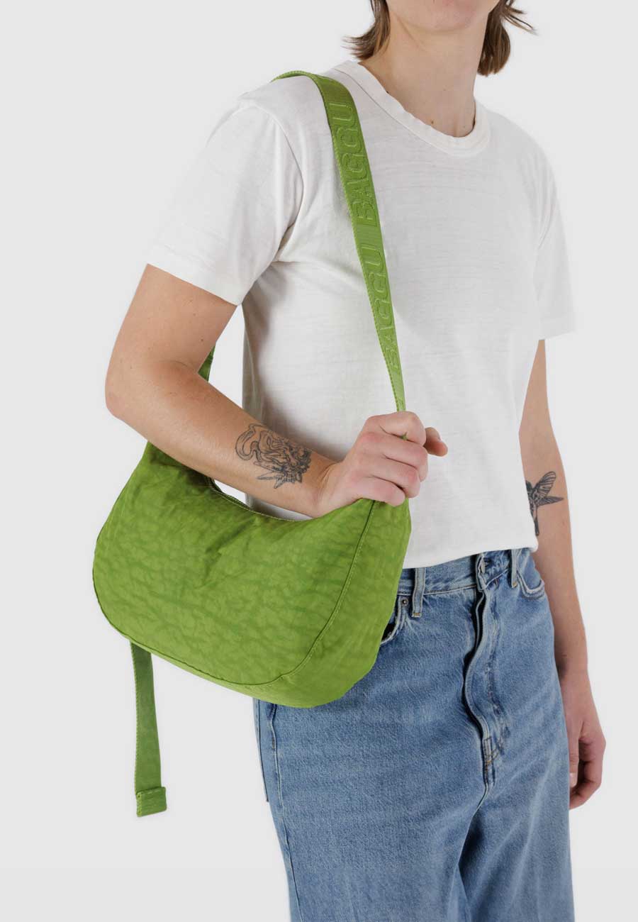 Baggu Medium Nylon Crescent Bag Green Juice