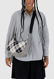 Baggu Medium Nylon Crescent Bag Mixed Plaid