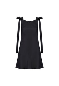 Caitlin Crisp Mini Wilmer Dress Black Linen