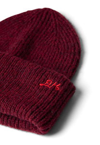 Damson Madder Logo Beanie Burgundy