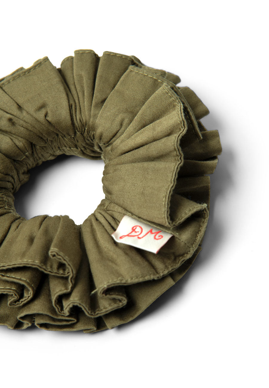 Damson Madder Garter Scrunchie Olive Satin