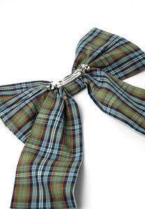 Damson Madder Oversized Bow Clip Multi Check