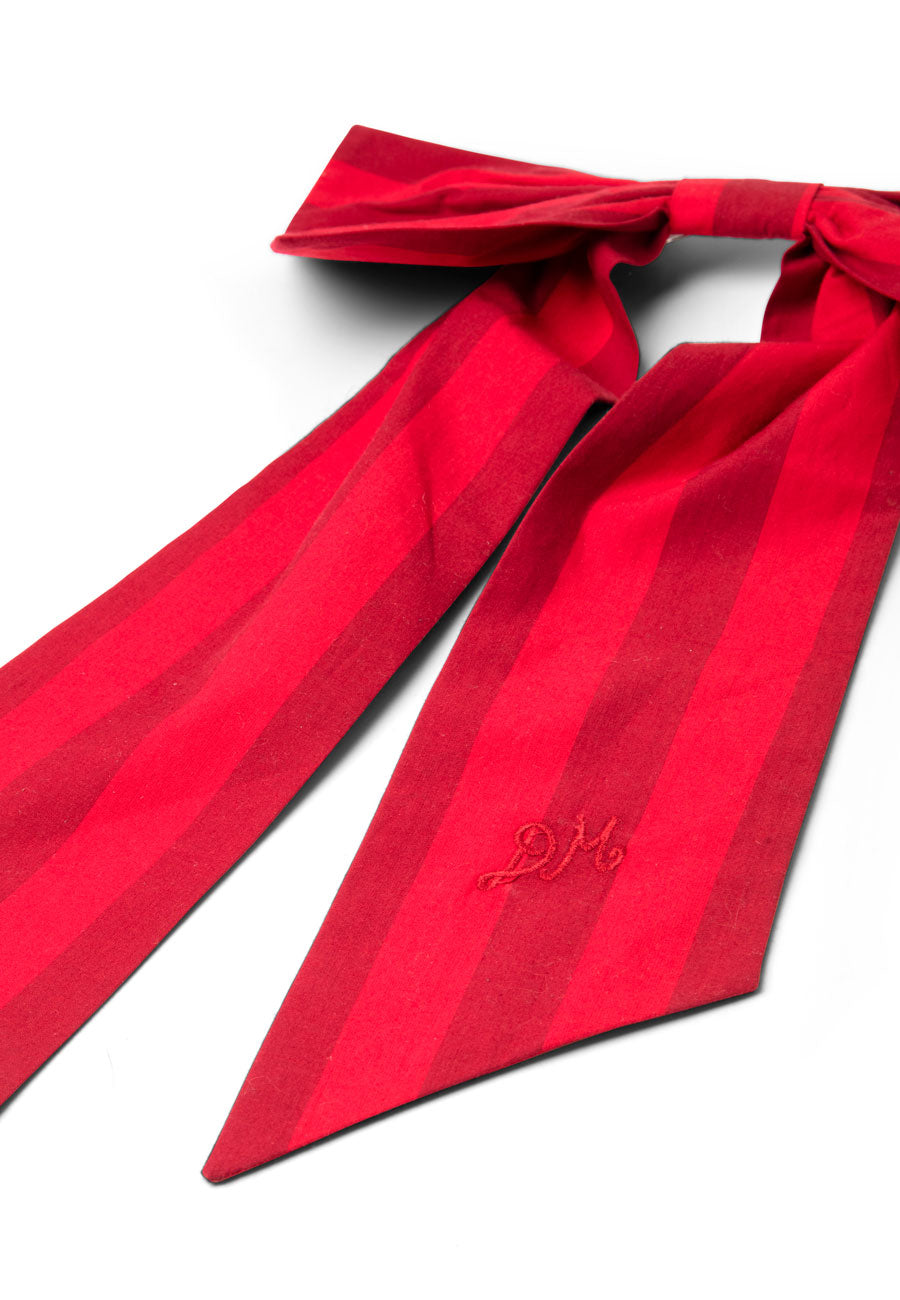 Damson Madder Oversized Bow Clip Red Burg Stripe
