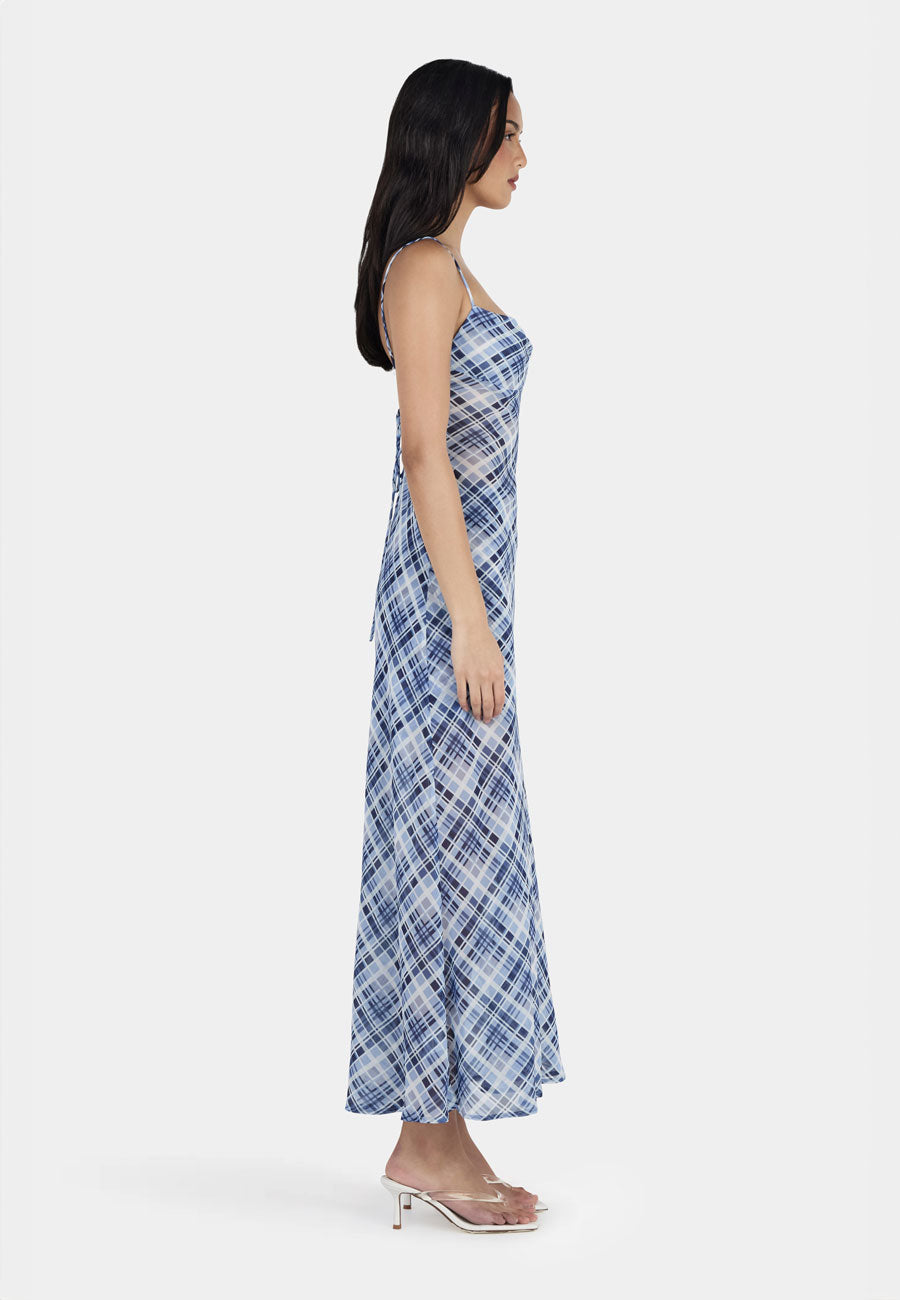 Ownley Nostalgia Dress Sky Plaid