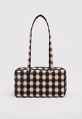 Baggu Nylon Bowler Bag Blurred Gingham Brown