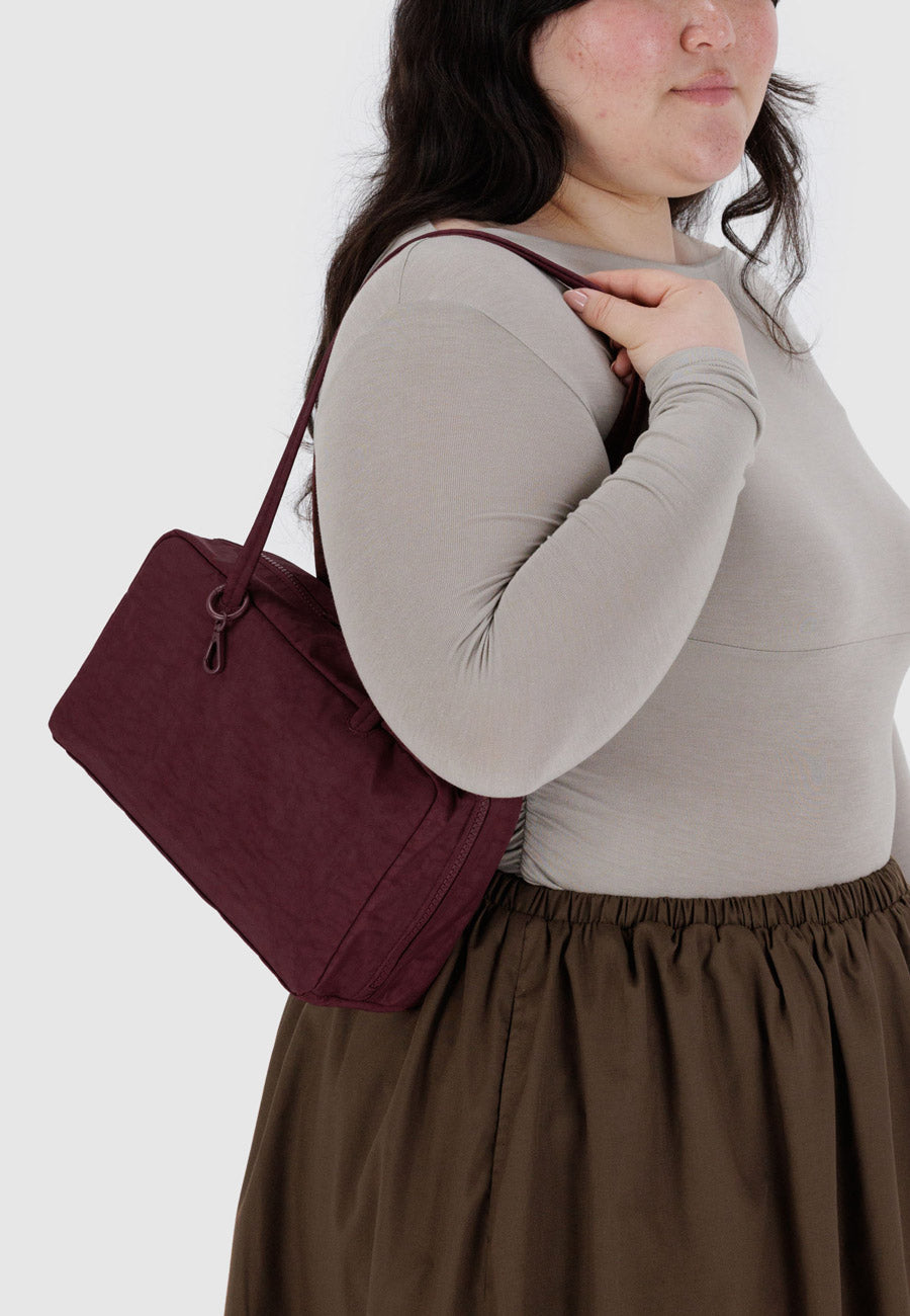 Baggu Nylon Bowler Bag Mahogany