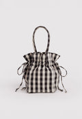 Baggu Nylon Drawstring Black and Cream Gingham