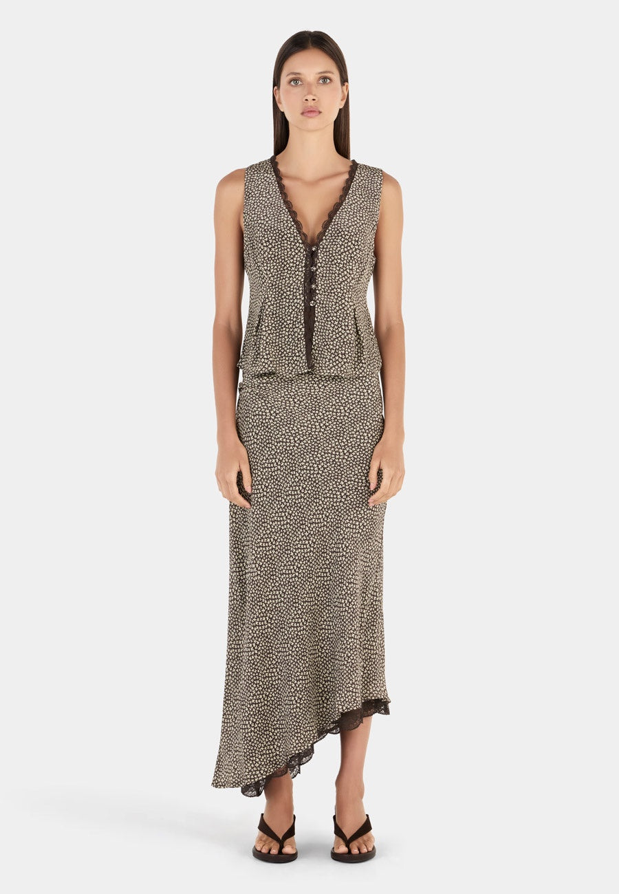 Ownley Connie Midi Skirt Choc Star