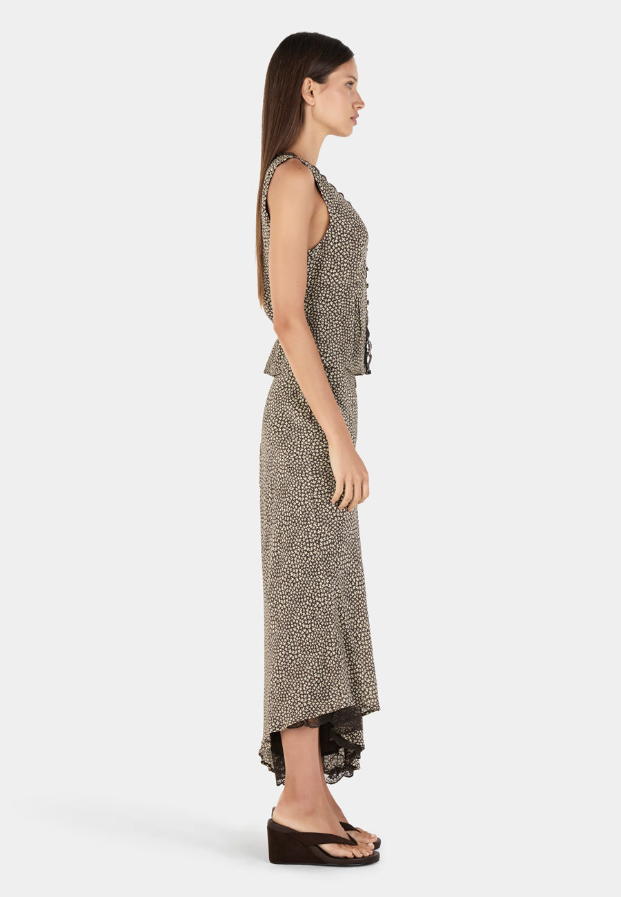 Ownley Connie Midi Skirt Choc Star