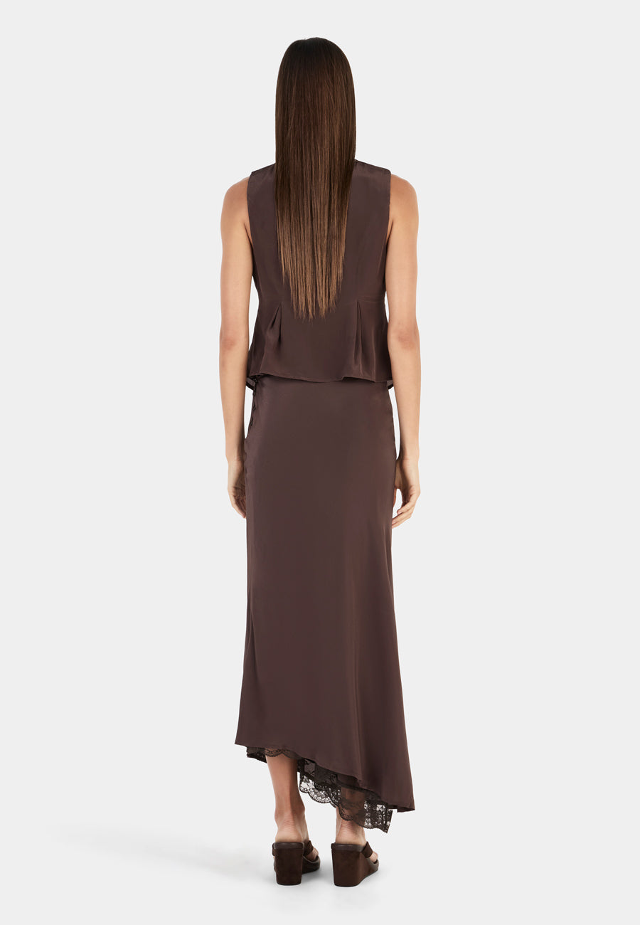 Ownley Connie Midi Skirt Chocolate