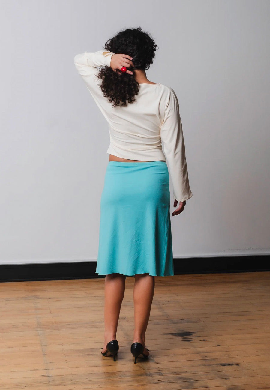 Olga Joan Flounce Skirt Acqua
