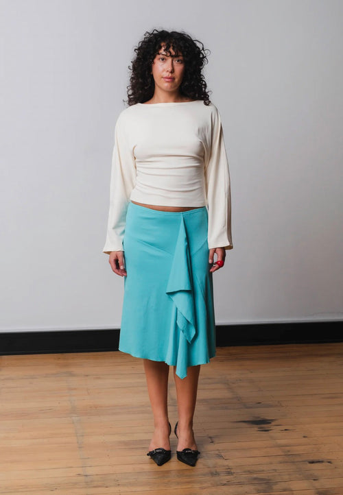 Olga Joan Flounce Skirt Acqua